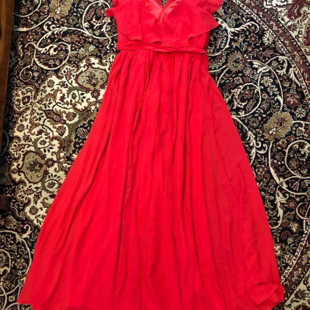 JJs House Red Sleeveless V-Neck Maxi Gown 16 formal dress